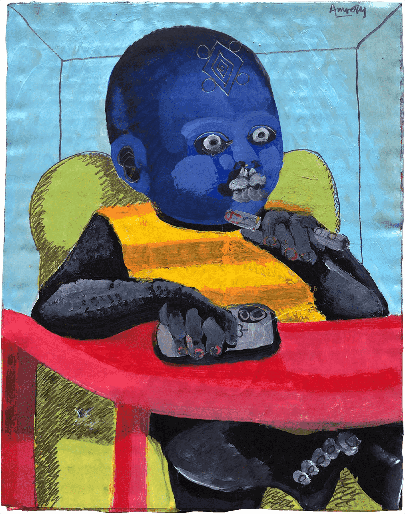 Stop procrastinating and get to work you Big Baby, ακρυλικό και μολύβι σε χαρτί, 22Χ17 εκ.