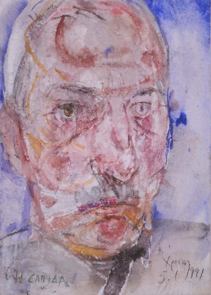 Η Ελπίδα, 1991, ακουαρέλα, 25x18 εκ.
