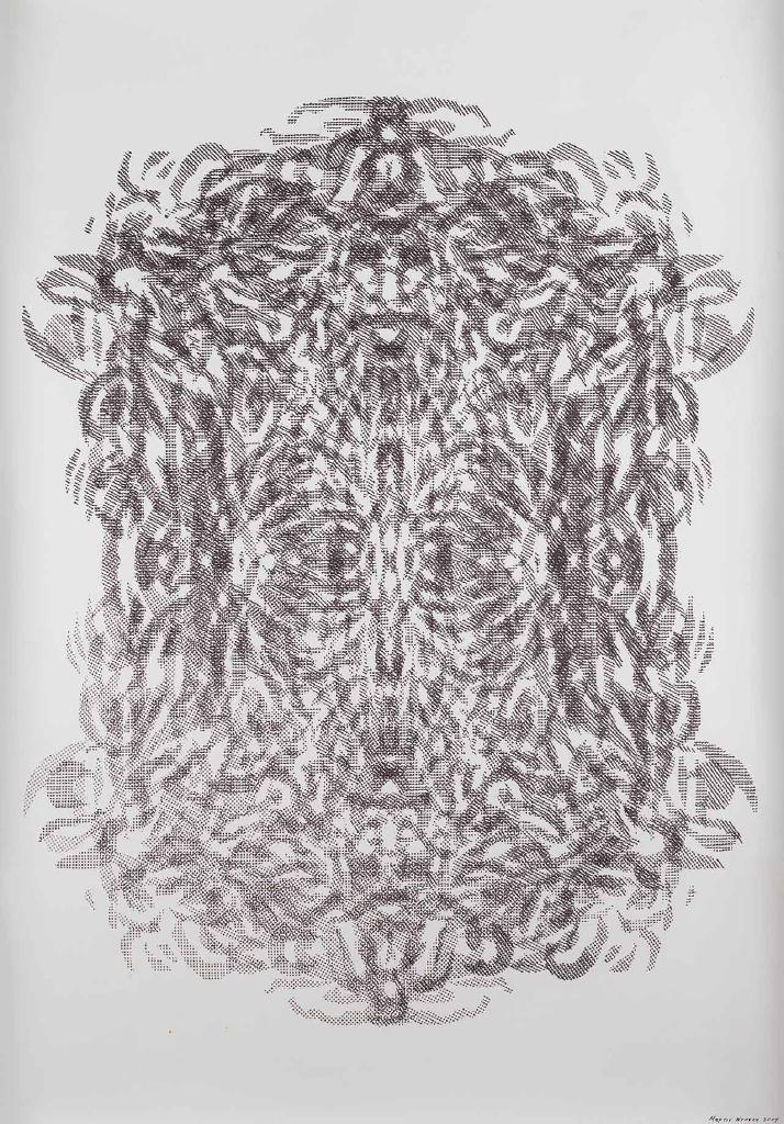 Άτιτλο (Samadhi in the City), 2009, μαρκαδόροι σε χαρτί, 100x70 εκ.