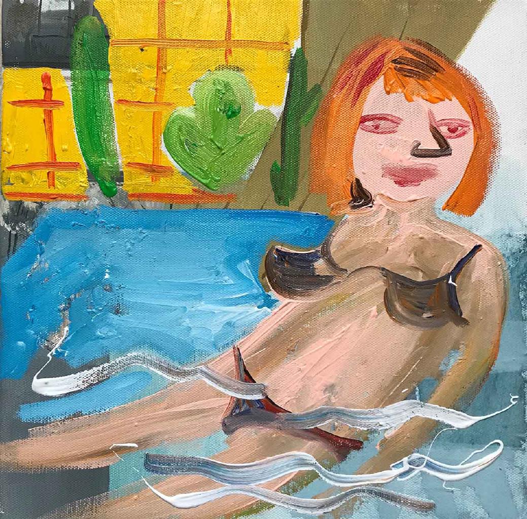 Wanda’s bath, 2019, ακρυλικά σε καμβά, 30x30 εκ.