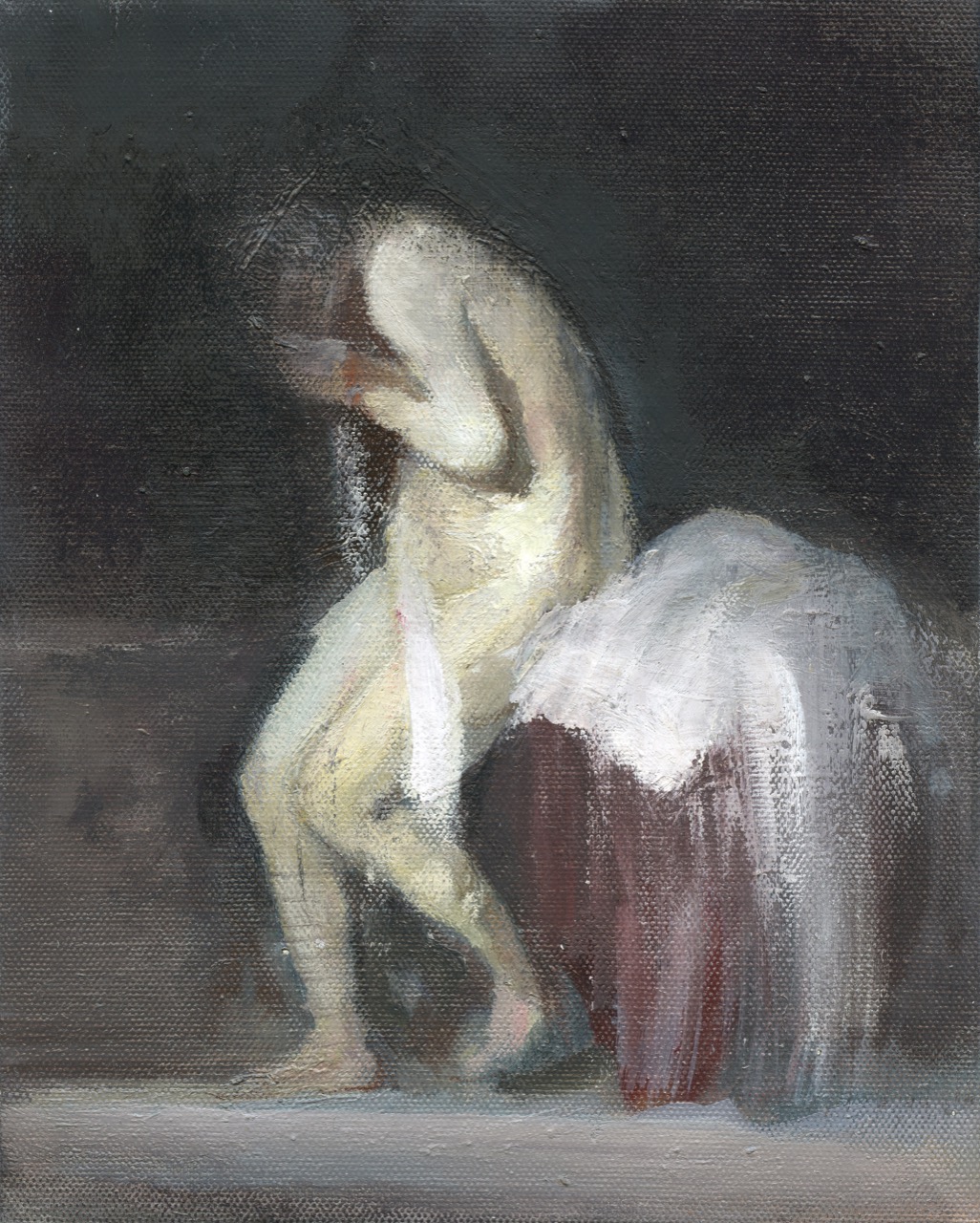 Άτιτλο (after Rembrandt), 2014, λάδι σε ξύλο, 25Χ20 εκ.