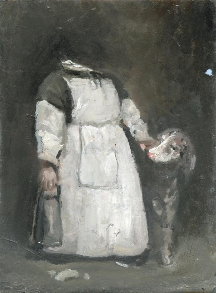 Η Γαλατού (after Theodule Augustin Ribot), 2017, λάδι σε ξύλο, 20Χ15 εκ.