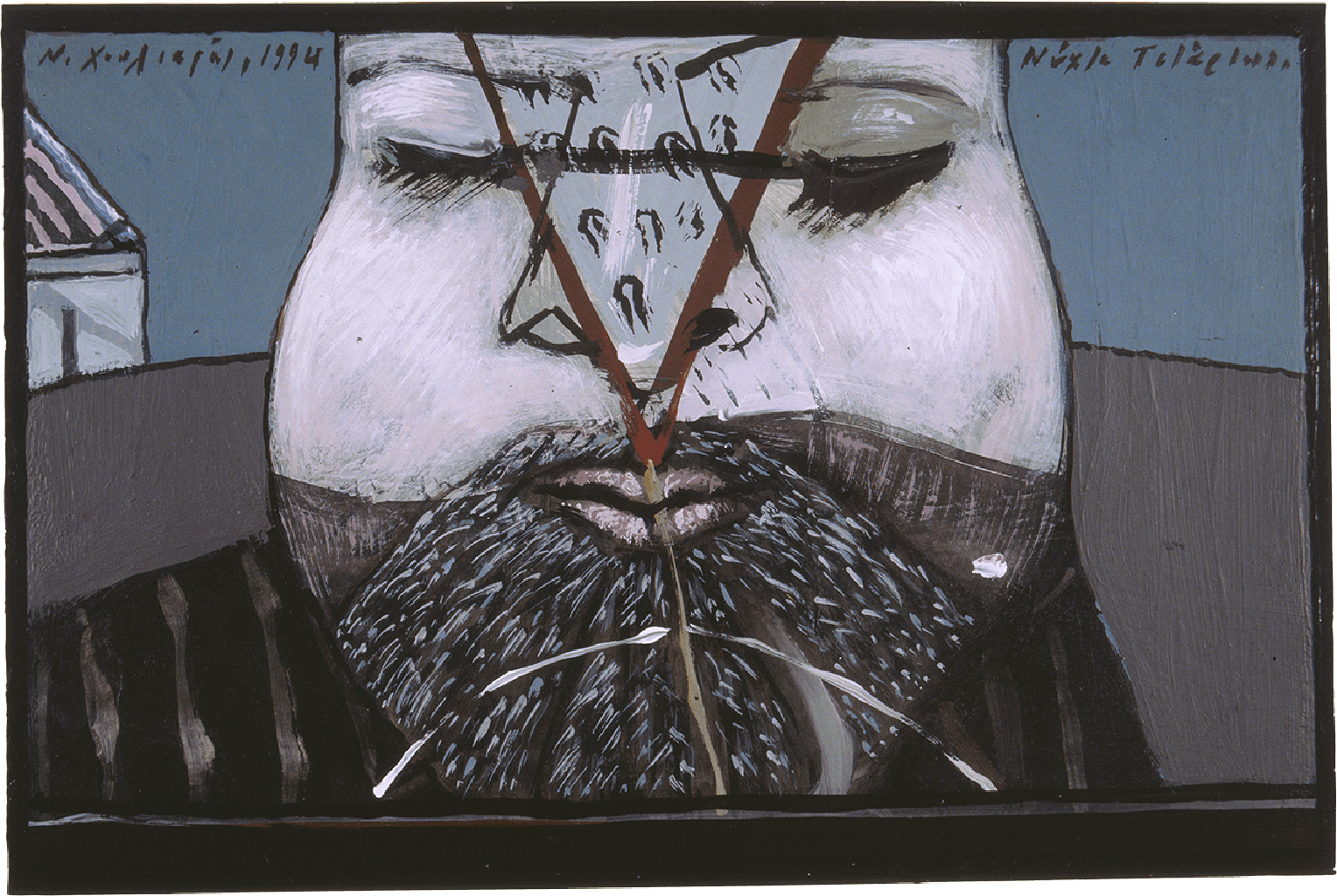 Νύχτα Τετάρτης, 1994, ακρυλικό σε χαρτόνι, 25,5x38,5 εκ.