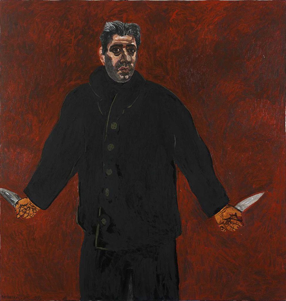 Αυτοπροσωπογραφία (Τα μαχαίρια), 1999, λάδι σε καμβά, 120x114 εκ.