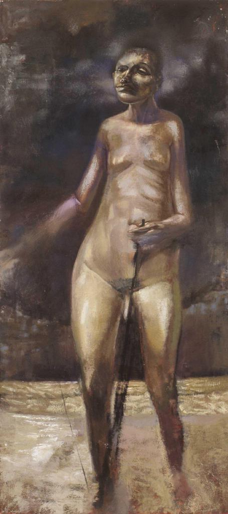 Στεατοπυγής νέος, 1994, λάδι σε καμβά, 135x60 εκ.