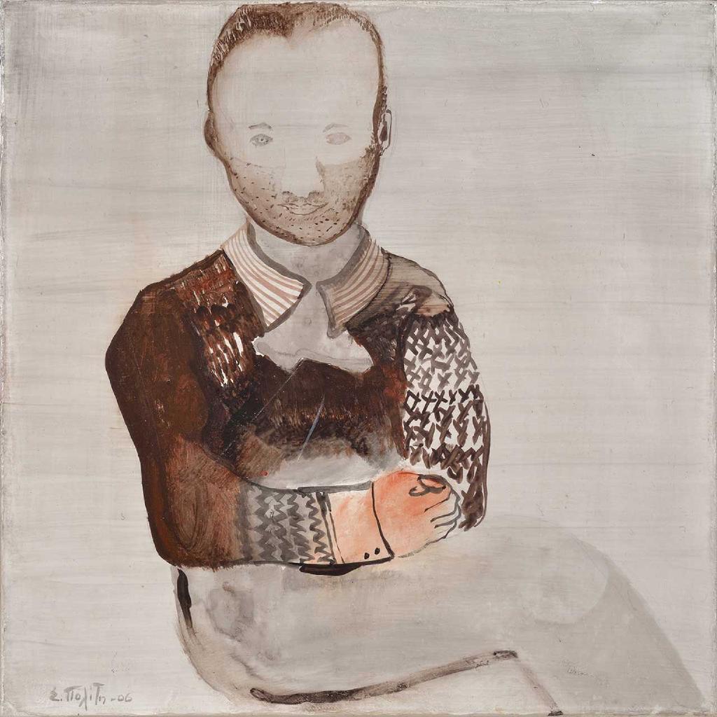 Χωρίς τίτλο, 2006, στόκος και ακρυλικό σε καμβά, 32x32 εκ.