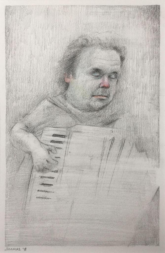 Μουσικός, 2018, σχέδιο, 18x12 εκ.