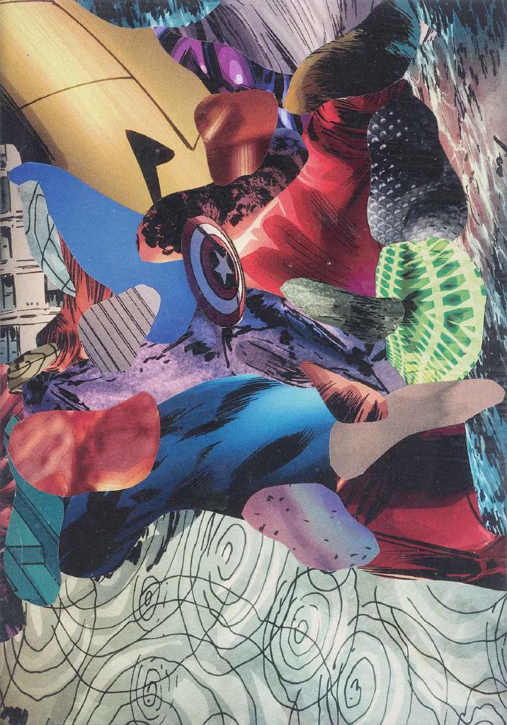 Άτιτλο (από τη σειρά Captain America vs Red Skull), 2012, Κολάζ σε χαρτί, 14x10 εκ.