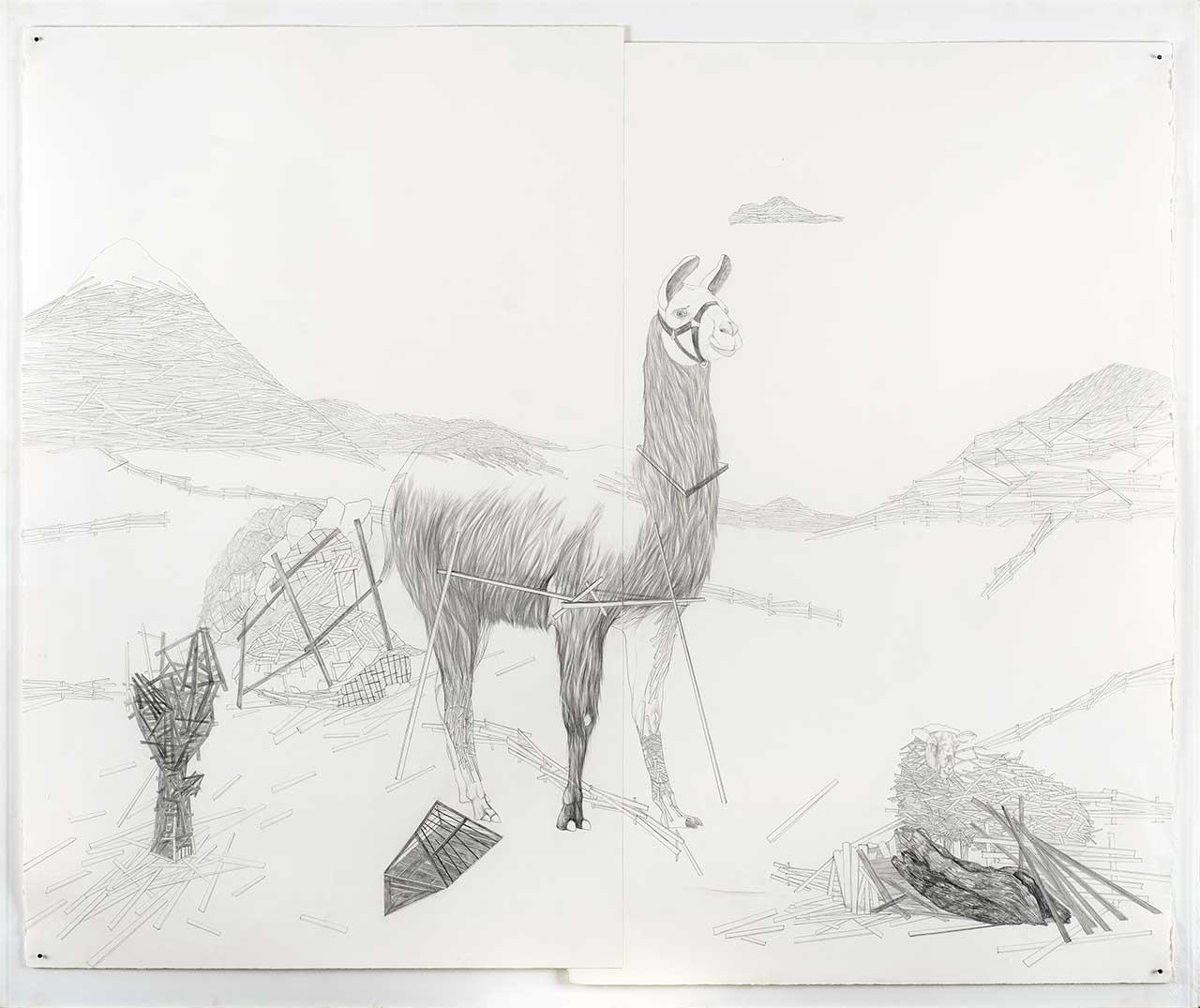 Domestic Circus II, 2008, μολύβι σε χαρτί, 104x125 εκ.