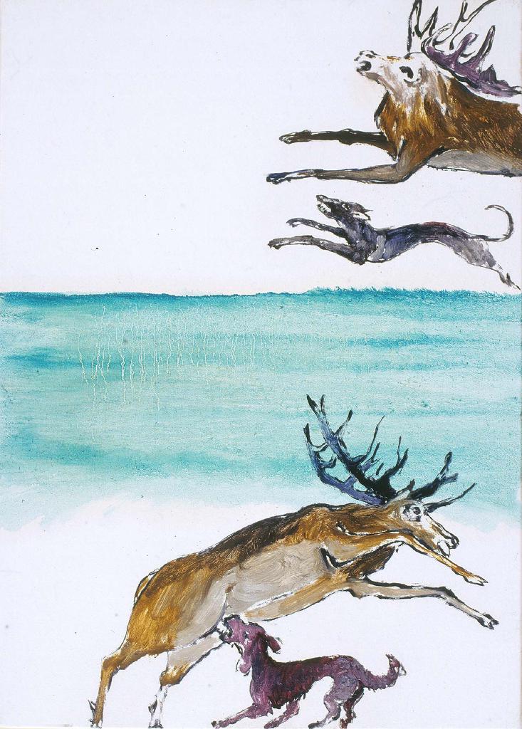 Χωρίς τίτλο (ελάφια), 1997-2000, λάδι σε καμβά, 70x50 εκ.