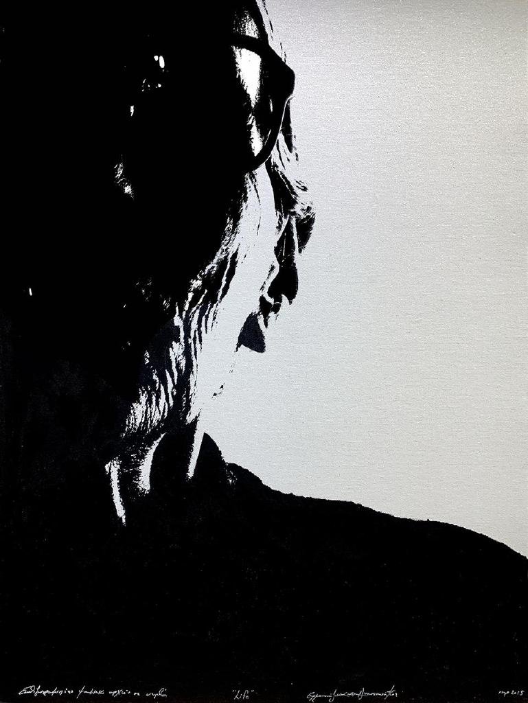 Life, 2015, επιζωγραφισμένο ψηφιακό έργο (ακρυλικό σε καμβά), 79Χ58.5 εκ.