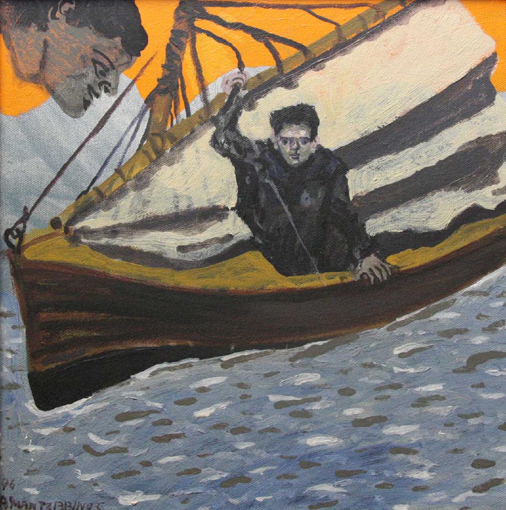Με την βάρκα, 1996, λάδι σε καμβά, 30x30 εκ.